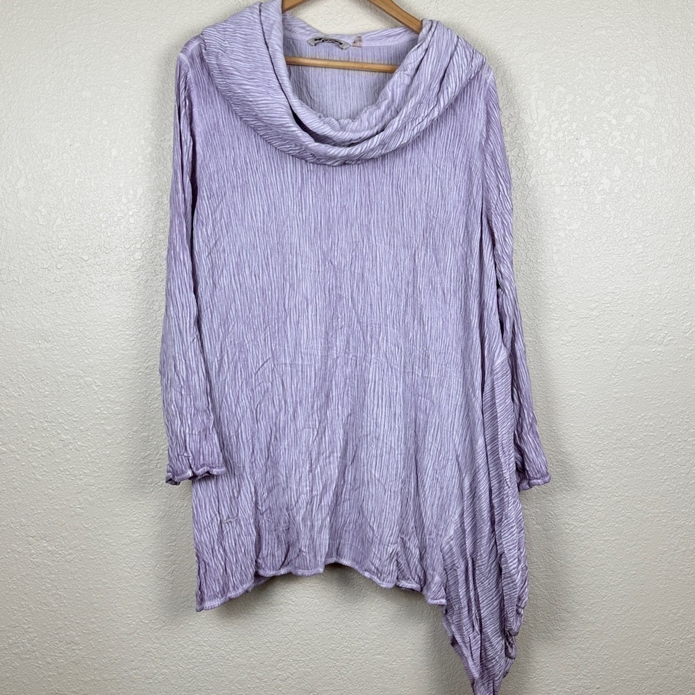 Soft Surroundings Ribbed Cowl Neck Long Sleeve Pullover Top Size 2X Women